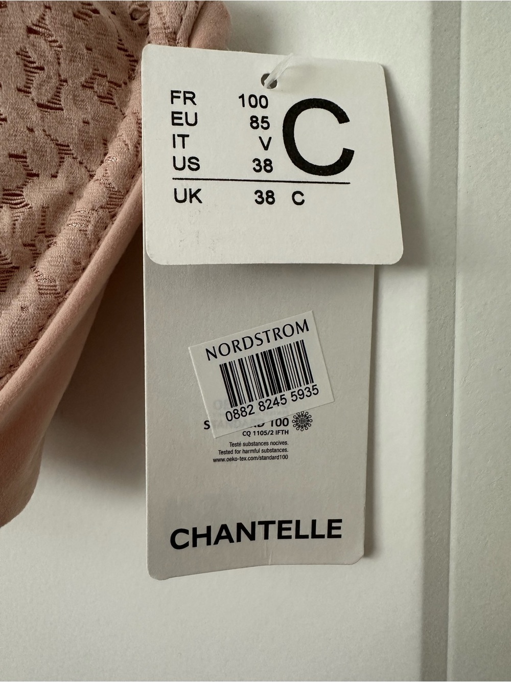 Chantelle Blush Lace Front-Closure Underwire Bra - Size 38 C - Picture 2 of 6